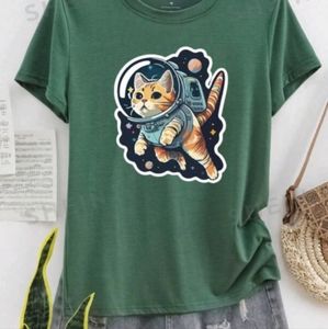 Space Cat t-shirt Plus Size